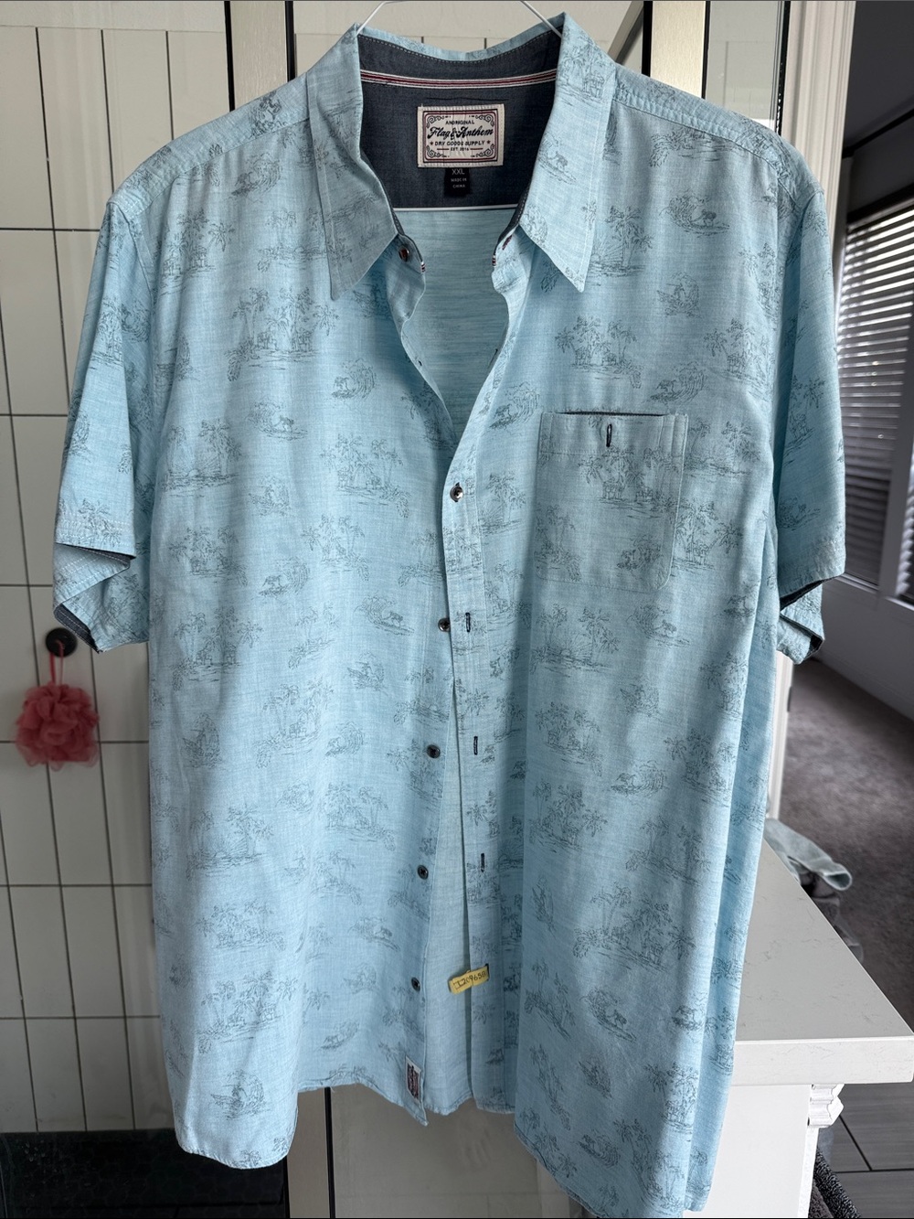 Light Blue Short-Sleeve Button-Down Shirt